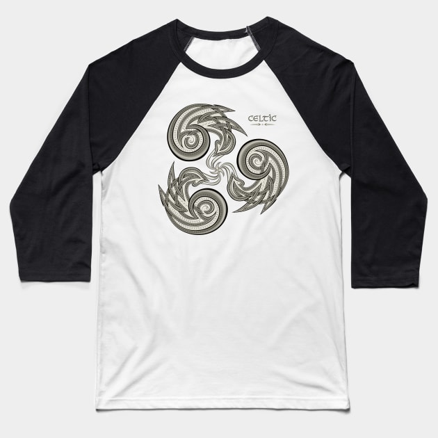 Ethnic symbol of triple spiral Baseball T-Shirt by Artist Natalja Cernecka